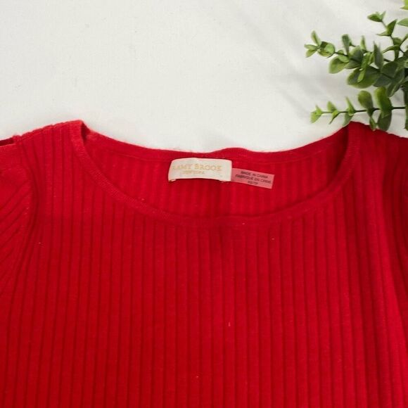 Ramy Brook XS Kimila Pullover Sweater Lattice Criss-Cross Arm Cashmere Blend Red - Picture 4 of 13